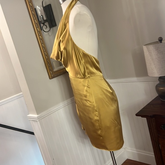 Amanda Uprichard Martine silk dress. Gold size large NWT - Picture 7 of 10